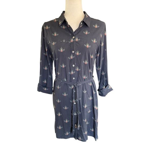 Marine Layer Zoey Dress Navy S Print Granola Girl Preppy Prep Secretary Ethical - Picture 1 of 12